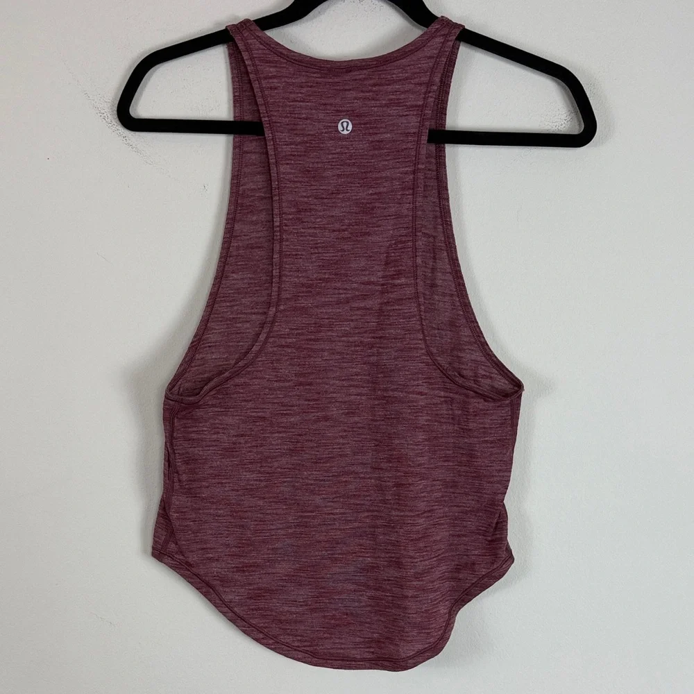 lululemon Sweat Date‎ in Heather Burgundy Racerback Tank Top Size 6
